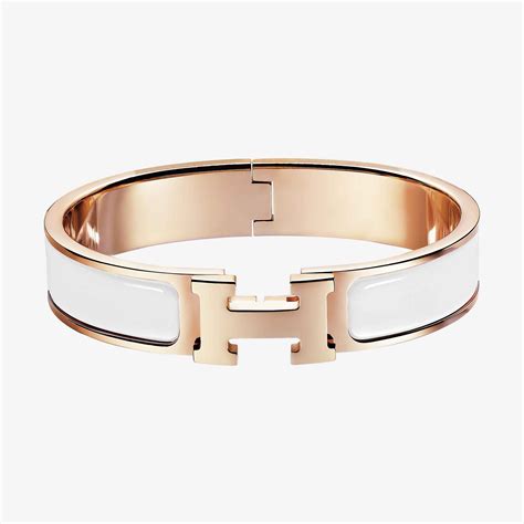 hermes clic h bracelet white and rose gold|hermes h bracelet usa.